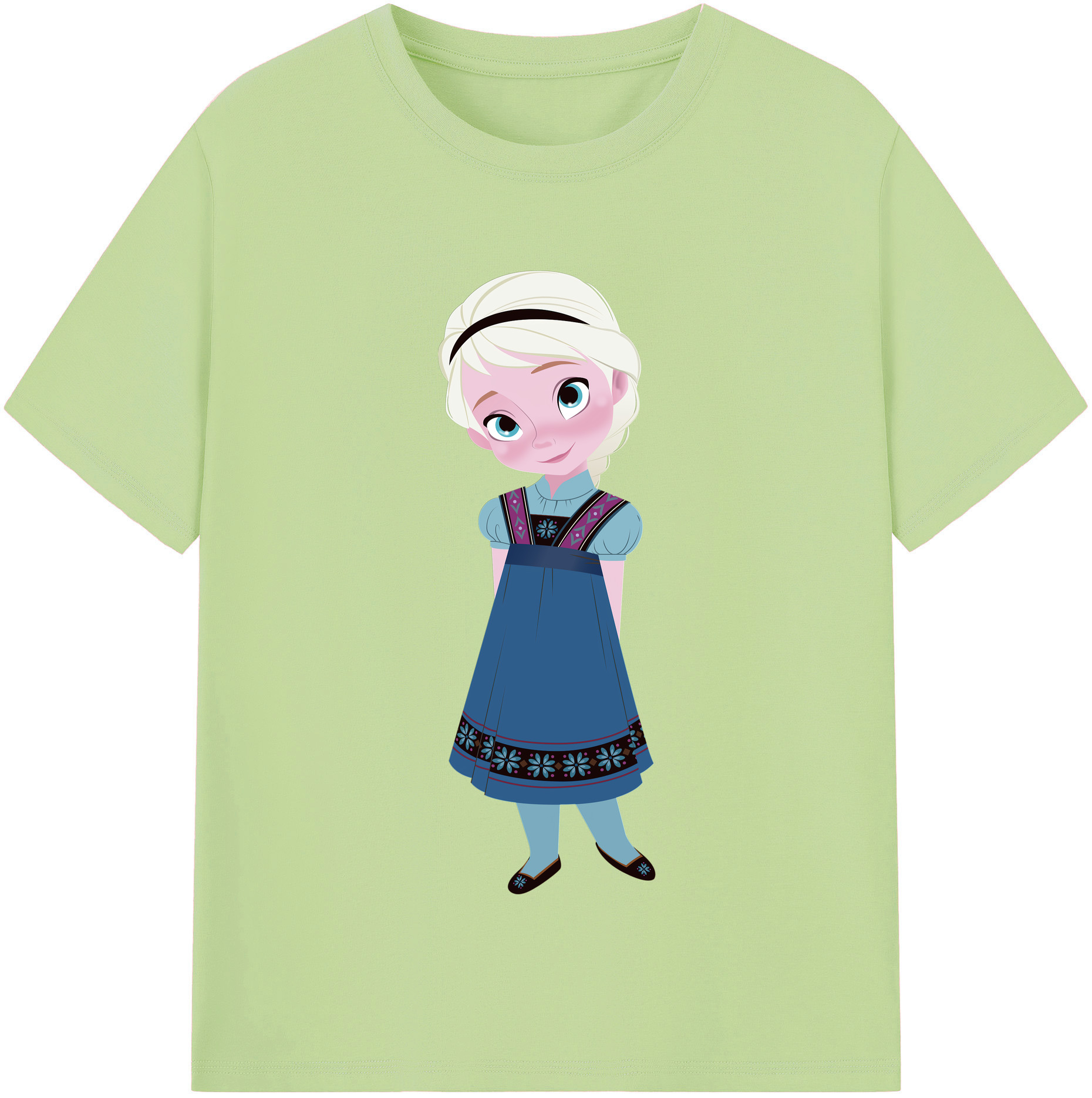 アナと雪の女王 アンナ エルサ Frozen Anna Elsa 綿100％半袖Tシャツ（フロントプリント）